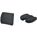 SuperOrtho Set Durable Lumbar and Seat Cushion Memory Foam Black / Σετ Ανατομικά Μαξιλάρια μέσης και καθίσματος